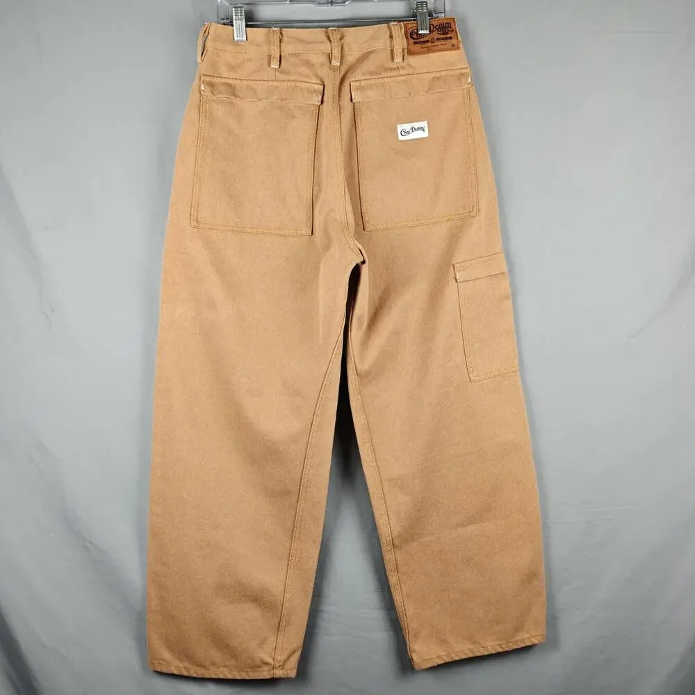 Cone Denim Carpenter Pants Mens 36x27 Brown Relaxed Fit Workwear Utility Pockets